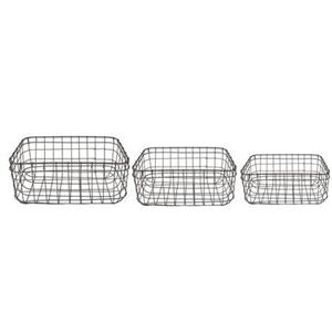 Clayre & Eef Opbergmanden Set van 3 30x20x14 cm Bruin Ijzer Mand