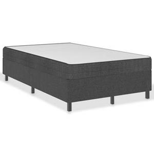 vidaXL Boxspring stof donkergrijs 120x200 cm
