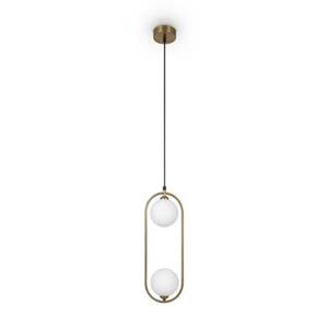 Ring Moderne 2-flammige Kugel-Pendel-Deckenleuchte Messing G9 - Maytoni