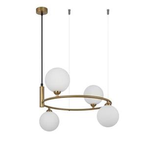 Ring Moderne 4-flammige Kugel-Pendel-Deckenleuchte Messing G9 - Maytoni