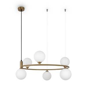 Ring Moderne 6-flammige Kugel-Pendel-Deckenleuchte Messing G9 - Maytoni