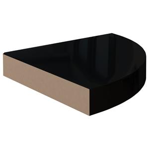 vidaXL Hoekschap zwevend 25x25x3,8 cm MDF hoogglans zwart