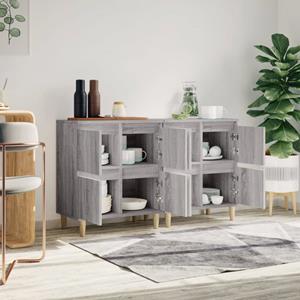 vidaXL Dressoirs 2 st 60x35x70 cm bewerkt hout grijs sonoma eikenkleur