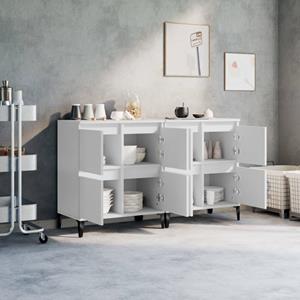 vidaXL Dressoirs 2 st 60x35x70 cm bewerkt hout wit