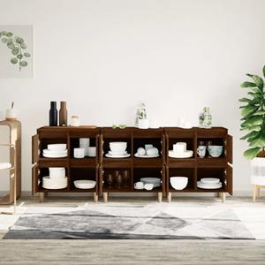 vidaXL Dressoirs 3 st 60x35x70 cm bewerkt hout bruineikenkleurig
