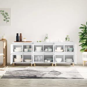 vidaXL Dressoirs 3 st 60x35x70 cm bewerkt hout wit