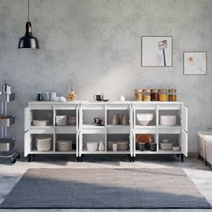vidaXL Dressoirs 3 st 60x35x70 cm bewerkt hout wit