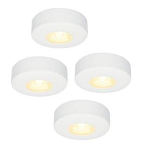 HOFTRONIC Set van 4 LED Opbouwspots Pavo wit 3 Watt 2700K 260lm Ultra dun 23 mm