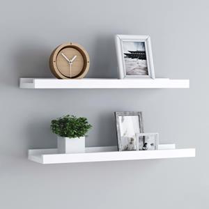 vidaXL Fotoplanken 2 st 40x9x3 cm MDF wit