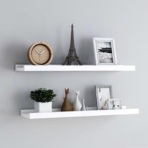 Fotoplanken 2 st 80x9x3 cm MDF wit