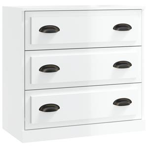 vidaXL Dressoirs 2 st bewerkt hout hoogglans wit