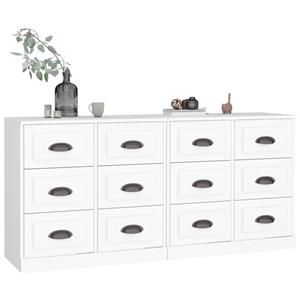 vidaXL Dressoirs 2 st bewerkt hout wit