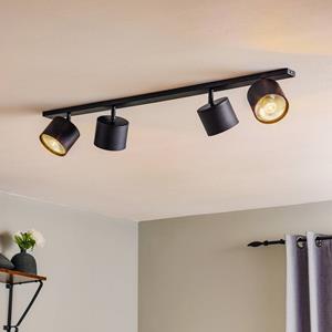 Euluna Plafondspot Bot, zwart, 4-lamps