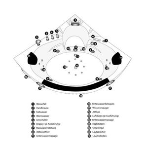 AcquaVapore Whirlpool-Badewanne Whirlpool Pool Badewanne Wanne W05-TH 140x140cm