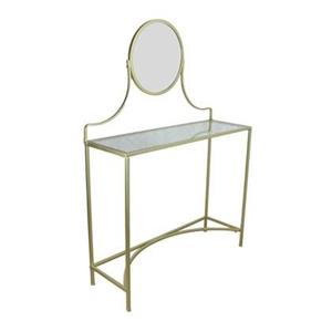 Orange85 Make up tafel Goud met Spiegel Kaptafel Glas