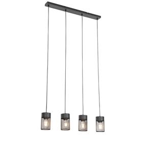 QAZQA Hanglamp jim - Zwart - Modern - L 76cm