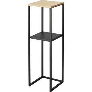 Yamazaki 2-Tiered shelf w/ wooden top - Tower - Black