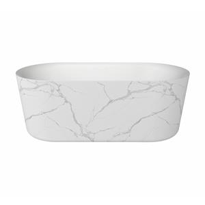 Best Design Vrijstaand Ligbad Bianco Marble 179x85x60 cm Mat Marmerlook Wit Incl. Waste