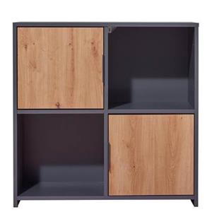 Inter Link Kommode Bücherregal Pepeto - Anthrazit und Eiche Artisan Nachbildung