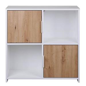ebuy24 Pepeto Regal 2 Türen, 2 Ablagen weiß, Artisan Eiche dekor.