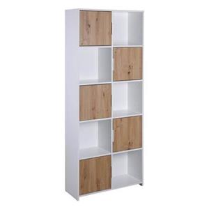 ebuy24 Pepeto Regal 5 Türen, 5 Ablagen weiß, Artisan Eiche dekor.