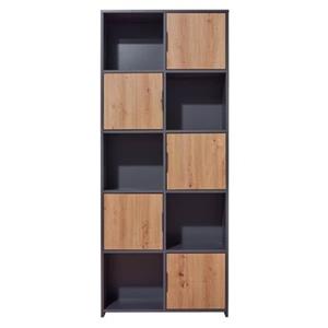 ebuy24 Regal Pepeto Regal 5 Türen, 5 Ablagen grau, Artisan Eich