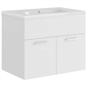 VIDAXL Waschbeckenunterschrank Mit Einbaubecken Weiß Spanplatte