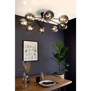 Luce ambiente Design Deckenleuchte Neptun in Schwarz-transparent und Schwarz G9 8-flammig