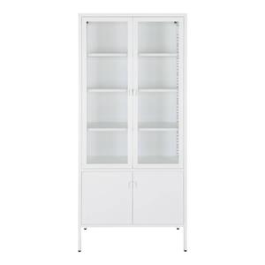 Ebuy24 - Brisbane Vitrinenschrank 4 Türen weiß. - Weiß