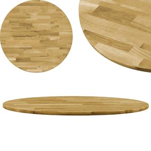 VidaXL Tafelblad rond 23 mm 400 mm massief eikenhout