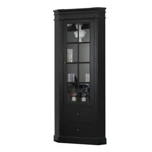 ebuy24 Vitrine Amaretta Eckschrank schwarz, antik patiniert, Brei
