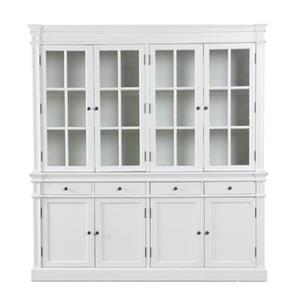 ebuy24 Vitrine Amaretta 4 türiger Vitrinenschrank antik weiss, an