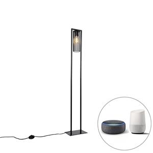 Qazqa Smart Moderne Vloerlamp Zwart Incl. Wifi St64 - Balenco Wazo