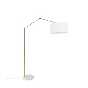 QAZQA Vloerlamp editor stof - Goud/messing - Design - L 125cm