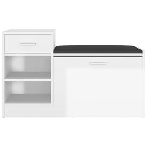 vidaXL Schoenenbank 94,5x31x57 cm spaanplaat hoogglans wit