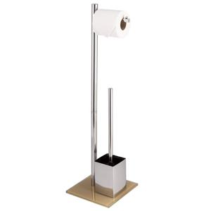 Bremermann WC-Garnitur Rollenhalter mit Glasfuß, Toilette, (Set, 2-er), 2in1