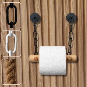 DEKAZIA Toilettenpapierhalter Premium, Toilettenpapierhalter ohne Bohren, Klopapierhalter Holz, Klorollenhalter kleben, Eiche aus nachhaltiger Forstwirtschaft, WC Papier Halterung, Made in Germany