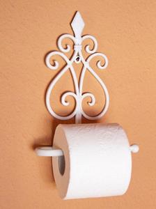 Ambiente Haus Toilettenpapierhalter Toilettenrollenhalter 92103 Weiß Toilettenpapierhalter 26 cm Metall Wandhalter