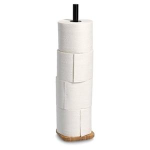 Zeller WC/Toiletrolhouder bamboe hout - 46 x 12 cm uxe kwaliteit - Toiletrolhouders