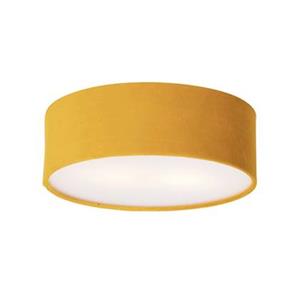 QAZQA Deckenleuchte ocker 30 cm mit goldener Innenseite - Drum