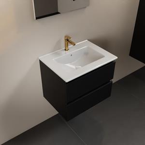 Mondiaz Aivy 60cm badmeubel Urban, wastafel glanzend wit keramiek midden 1 kraangat