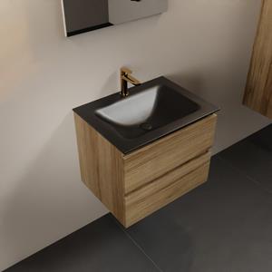 Mondiaz Aivy 60cm badmeubel Chai, wastafel Urban solid surface midden 1 kraangat met spiegel