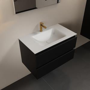 Mondiaz Aivy 80cm badmeubel Urban, wastafel Talc solid surface midden 1 kraangat met spiegel