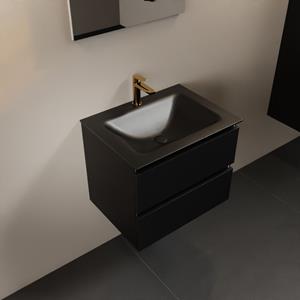 Mondiaz Aivy 60cm badmeubel Urban, wastafel Urban solid surface midden 1 kraangat met spiegel