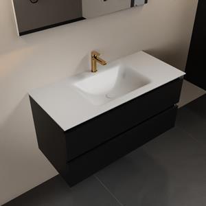 Mondiaz Aivy 100cm badmeubel Urban, wastafel Talc solid surface midden 1 kraangat met spiegel