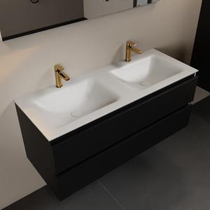 Mondiaz Aivy 120cm badmeubel Urban, wastafel Talc solid surface dubbel 2 kraangaten met spiegel