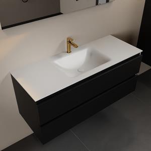 Mondiaz Aivy 120cm badmeubel Urban, wastafel Talc solid surface midden 1 kraangat met spiegel