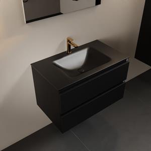 Mondiaz Aivy 80cm badmeubel Urban, wastafel Urban solid surface midden 1 kraangat met spiegel