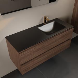 Mondiaz Aivy 120cm badmeubel Mocha, wastafel Urban solid surface rechts 1 kraangat