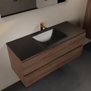 Mondiaz Aivy 120cm badmeubel Mocha, wastafel Urban solid surface midden 1 kraangat